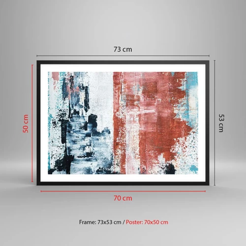 Plakát v černém rámu - Abstraktní půl na půl - 70x50 cm