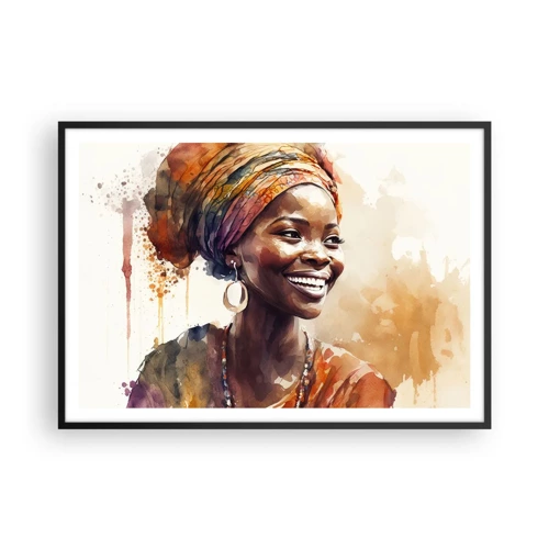 Plakát v černém rámu - Africká královna - 100x70 cm