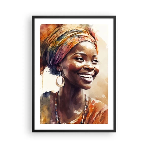 Plakát v černém rámu - Africká královna - 50x70 cm