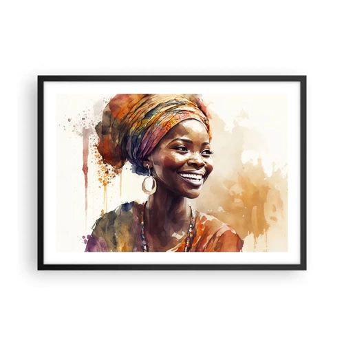 Plakát v černém rámu - Africká královna - 70x50 cm