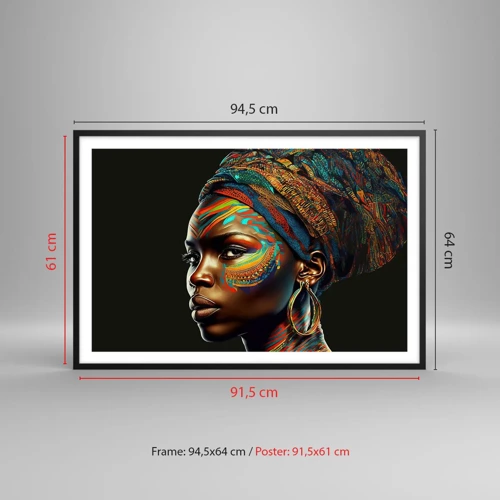 Plakát v černém rámu - Africká královna - 91x61 cm
