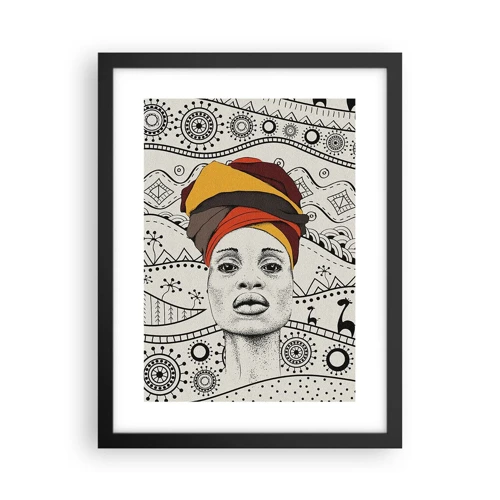 Plakát v černém rámu - Africký portrét - 30x40 cm