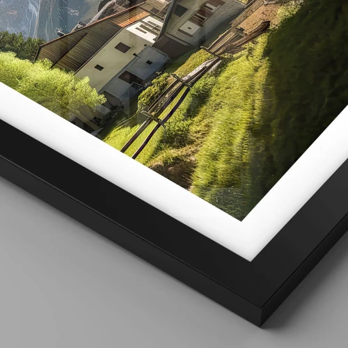 Plakát v černém rámu - Alpská idyla - 40x30 cm