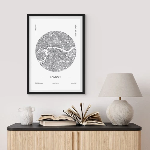 Plakát v černém rámu - Anatomie Londýna - 50x70 cm
