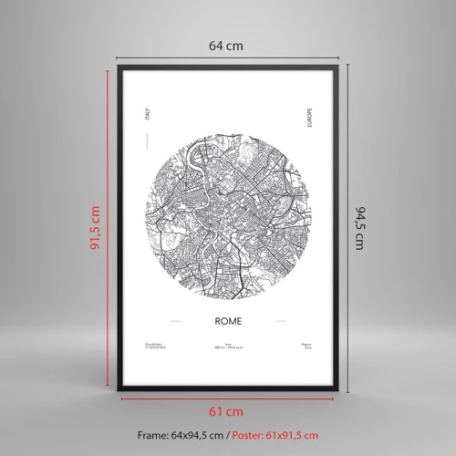 Plakát v černém rámu - Anatomie Říma - 61x91 cm