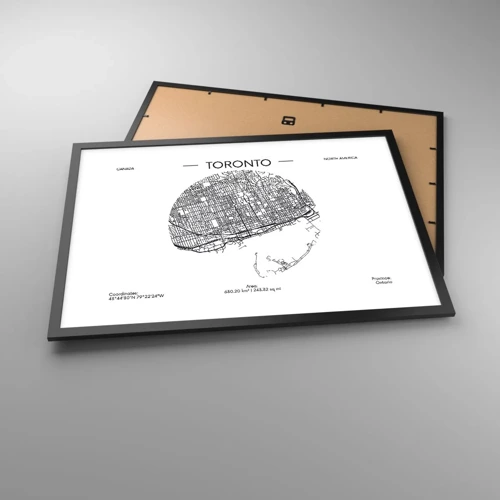 Plakát v černém rámu - Anatomie Toronta - 70x50 cm