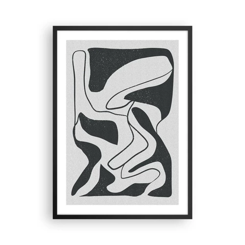 Plakát v černém rámu Arttor 50x70 cm - Abstraktní hra v labyrintu - Boho, Minimalismus, Kus, Bílá, Černá, Svislý, P2BPA50x70-5667