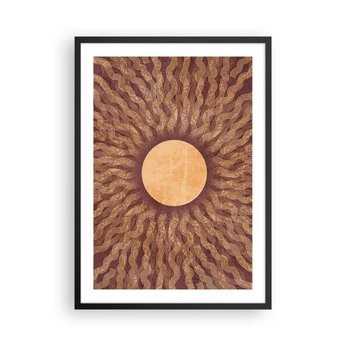 Plakát v černém rámu Arttor 50x70 cm - Ikona slunce - Slunce, Vinobraní, Boho, Hnědá, Žlutá, Svislý, P2BPA50x70-5982