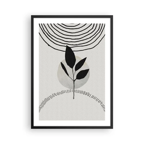 Plakát v černém rámu Arttor 50x70 cm - Kompozice: rituály přírody - Rostlina, Slunce, Roste To, Bílá, Černá, Svislý, P2BPA50x70-6143
