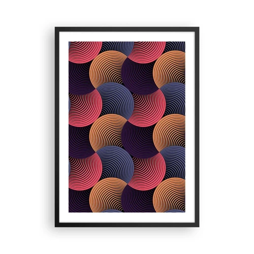 Plakát v černém rámu Arttor 50x70 cm - V kruhovém rytmu - Abstrakce, Vektor, Kola, Černá, Červená, Svislý, P2BPA50x70-5206