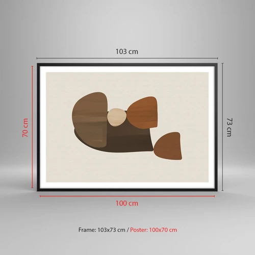 Plakát v černém rámu - Bronzová kompozice - 100x70 cm