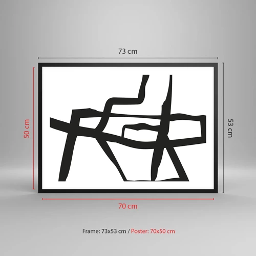 Plakát v černém rámu - Černobílá konstrukce - 70x50 cm