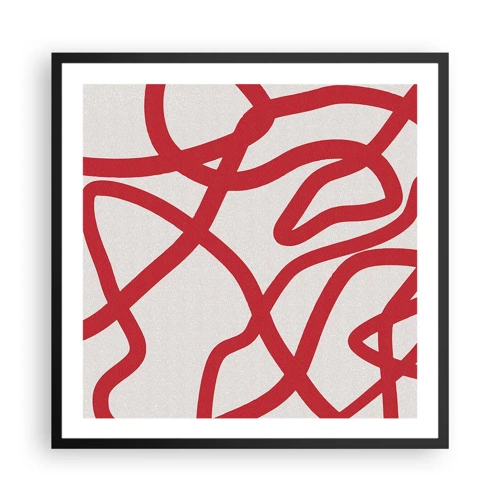 Plakát v černém rámu - Červené na bílém - 60x60 cm
