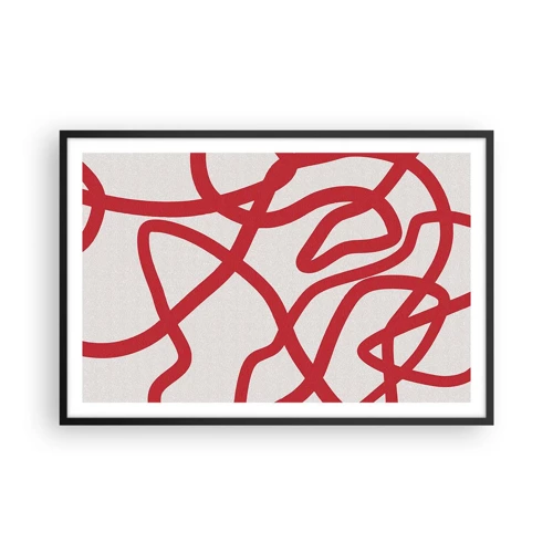 Plakát v černém rámu - Červené na bílém - 91x61 cm