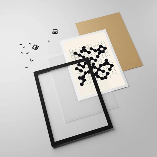 Plakát v černém rámu - Čínská hra – variace - 40x50 cm