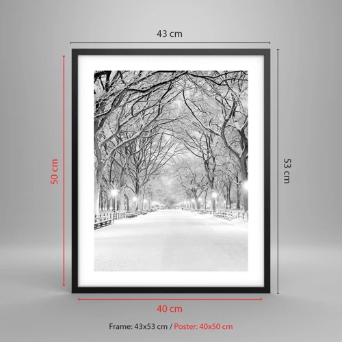 Plakát v černém rámu - Čtyři roční období – zima - 40x50 cm