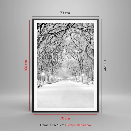 Plakát v černém rámu - Čtyři roční období – zima - 70x100 cm