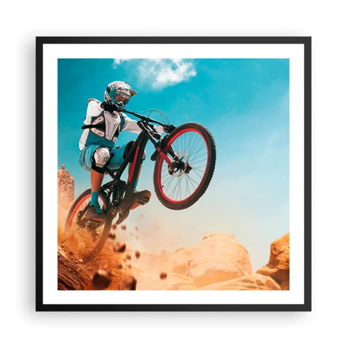 Plakát v černém rámu - Cyklistický démon šílenství - 60x60 cm