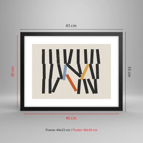 Plakát v černém rámu - Domino – kompozice - 40x30 cm