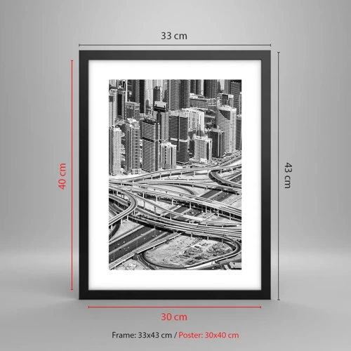 Plakát v černém rámu - Dubaj – nemožné město - 30x40 cm