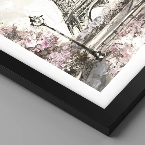 Plakát v černém rámu - Dubnová procházka Paříží - 60x60 cm