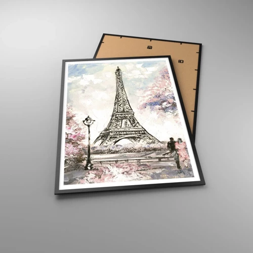 Plakát v černém rámu - Dubnová procházka Paříží - 70x100 cm