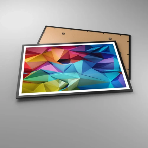 Plakát v černém rámu - Duhové origami - 91x61 cm