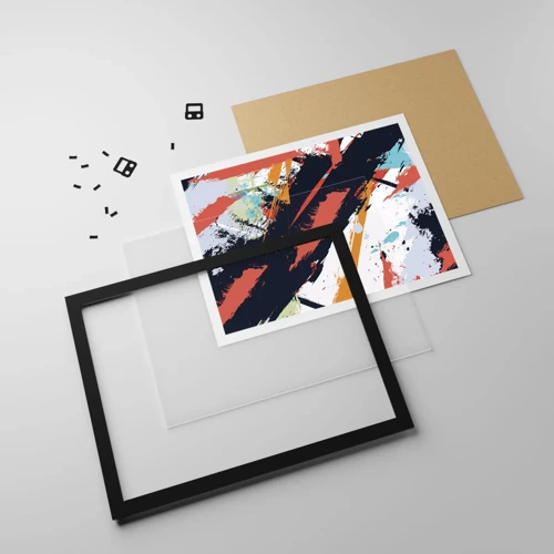 Plakát v černém rámu - Dynamická kompozice - 40x30 cm