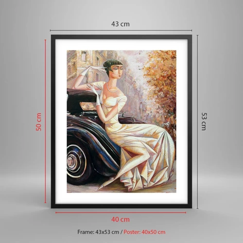 Plakát v černém rámu - Elegance v retro stylu - 40x50 cm