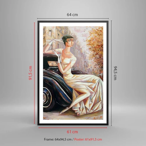 Plakát v černém rámu - Elegance v retro stylu - 61x91 cm