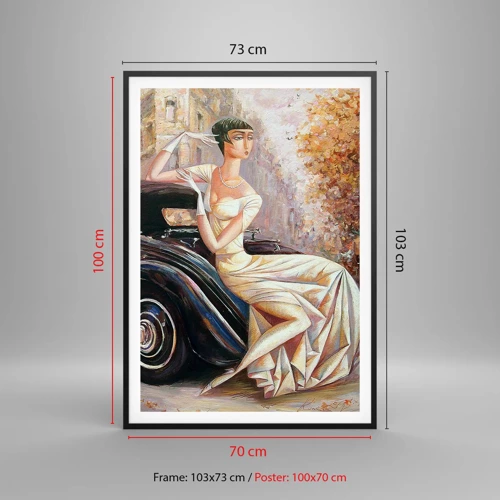 Plakát v černém rámu - Elegance v retro stylu - 70x100 cm