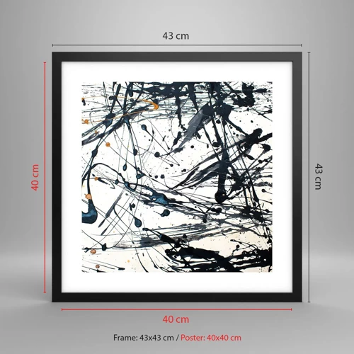Plakát v černém rámu - Expresionistická abstrakce - 40x40 cm