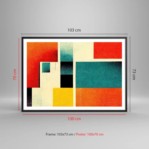 Plakát v černém rámu - Geometrická abstrakce – dobrá energie - 100x70 cm