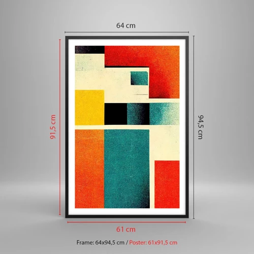 Plakát v černém rámu - Geometrická abstrakce – dobrá energie - 61x91 cm