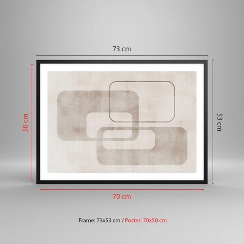 Plakát v černém rámu - Geometrická fuga - 70x50 cm