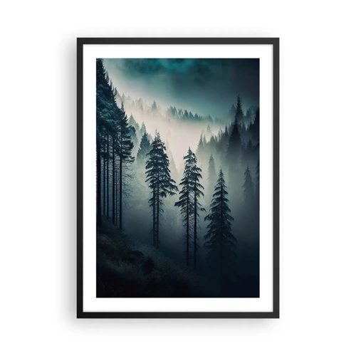 Plakát v černém rámu - Horské ráno - 50x70 cm
