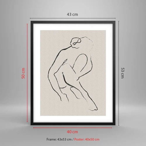 Plakát v černém rámu - Intimní skica - 40x50 cm