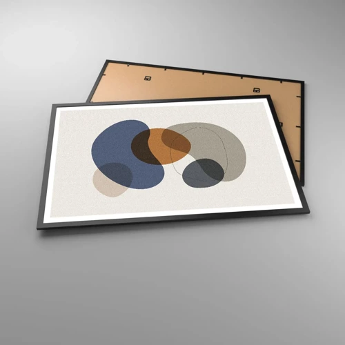 Plakát v černém rámu - Kapky barev - 91x61 cm