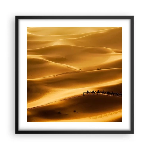 Plakát v černém rámu - Karavana na vlnách pouště - 50x50 cm