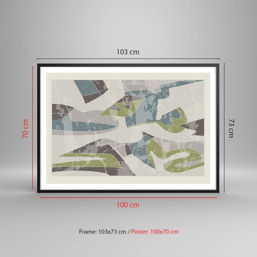 Plakát v černém rámu - Kompozice za sklem - 100x70 cm