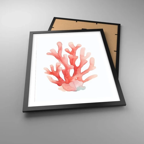 Plakát v černém rámu - Korálový korál - 40x50 cm