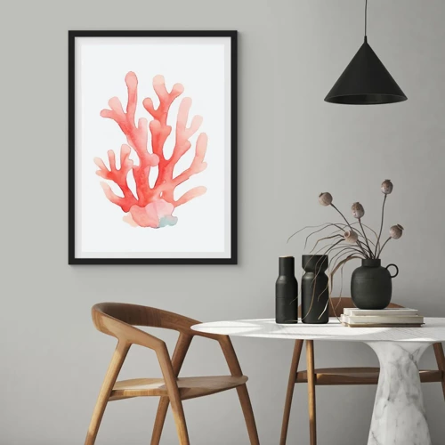Plakát v černém rámu - Korálový korál - 70x100 cm
