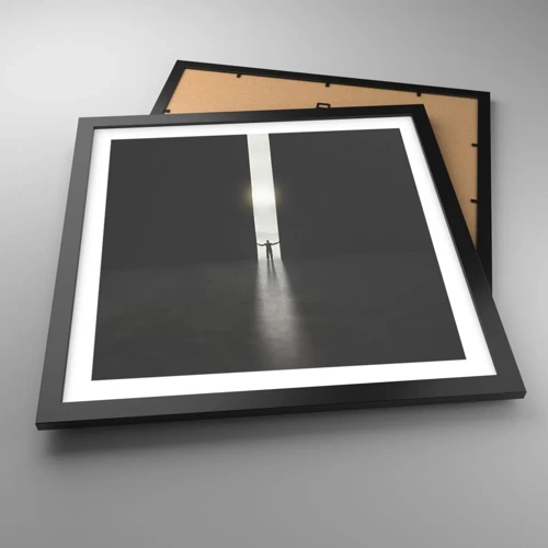 Plakát v černém rámu - Krok ke světlé budoucnosti - 40x40 cm