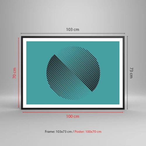 Plakát v černém rámu - Kruh – geometrická variace - 100x70 cm