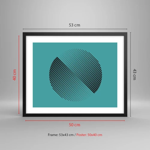 Plakát v černém rámu - Kruh – geometrická variace - 50x40 cm
