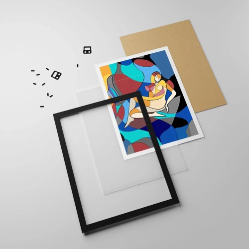 Plakát v černém rámu - Kubistický akt - 50x70 cm