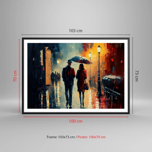 Plakát v černém rámu - Městská love story - 100x70 cm