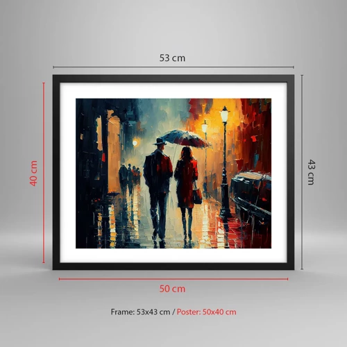 Plakát v černém rámu - Městská love story - 50x40 cm