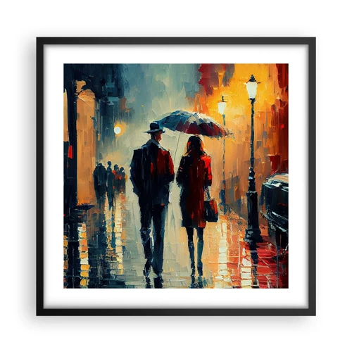 Plakát v černém rámu - Městská love story - 50x50 cm