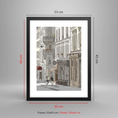 Plakát v černém rámu - Městské radosti - 30x40 cm